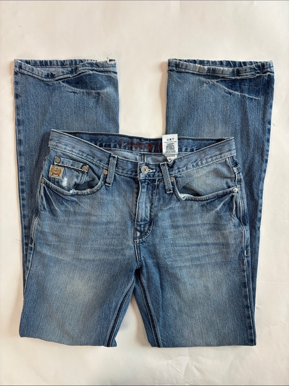 Cinch Ian 30x 34 Light Blue Relaxed Denim Jeans with Branded Trim